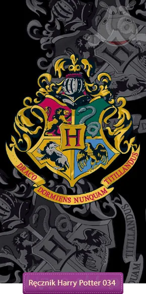 Ręcznik Harry Potter Hogwart 70x140, czarny