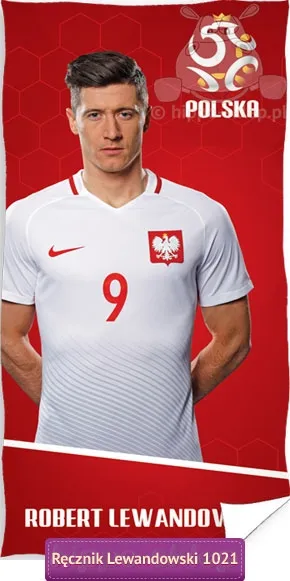 Ręcznik PZPN Lewandowski 70x140 czerwony