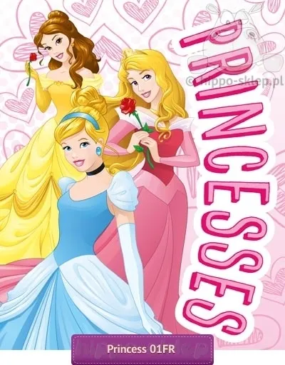 Ciepły koc z Księżniczkami Princess 120x150, z koralu