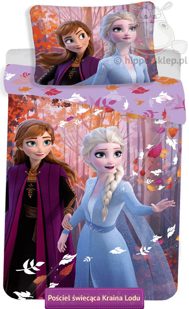 Pościel Frozen 2 świecąca w ciemności dla dziewczynki 100x160,120x160 140x160