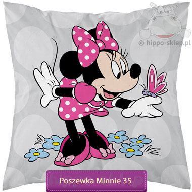 Myszka Minnie poduszka lub poszewka 40x40 Disney, szara