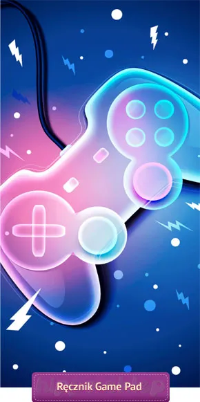 Ręcznik game pad player 70x140, niebieski