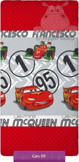 Prześcieradło Samochody Disney Cars 90x200, czerwono - szare