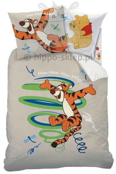 Skaczący Tygrysek - szara strona pościeli