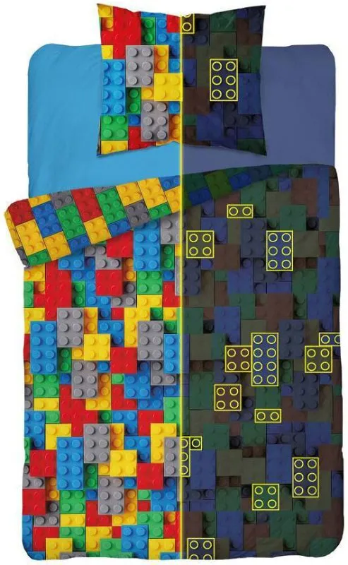 Świecąca pościel z kolorowymi klockami 120x160, 140x180 lub 140x160