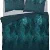 Pościel bawełna satynowa tropikalne liście 200x220 zielona