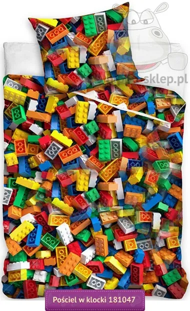Pościel w kolorowe klocki 120x160, 100x160
