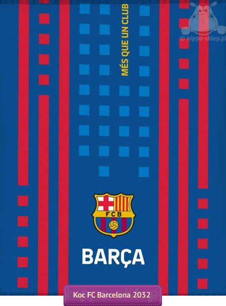 Polarowy koc FC Barcelona 110x140, niebiesko-bordowy
