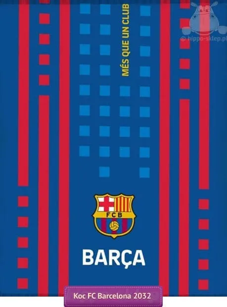 Polarowy koc FC Barcelona 110x140, niebiesko-bordowy