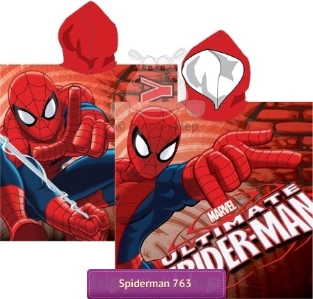 Ręcznik ponczo ze Spidermanem 55x110, czerwony