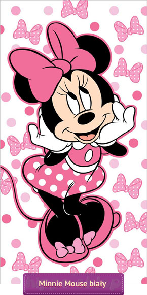 Ręcznik Myszka Minnie Disney różowo-biały, Jerry Fabrics