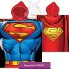 Superman ponczo z kapturem pelerynka 50x115, czerwono niebieska