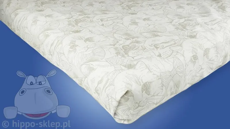 Szare prześcieradło kotki 140x200