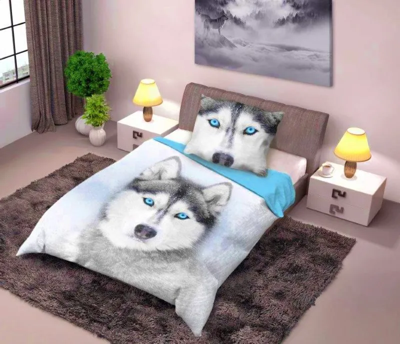 Pościel z psem Husky 160x200 i 150x200