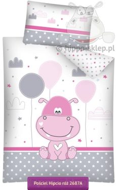 Pościel z różowym hipopotamem - mały hipcio