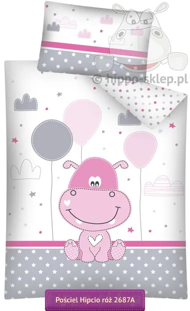 Mała pościel z różowym hipciem 120x90 lub 135x100 cm