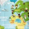 Pikowana narzuta na łóżko dziecka Mapa świata
