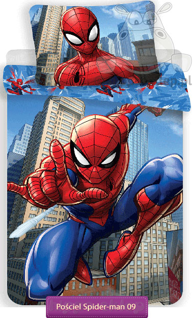 Pościel ze Spider-manem Marvel 140x200 i 140x180, niebieska