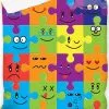 Kolorowa narzuta emotki puzzle 140x200