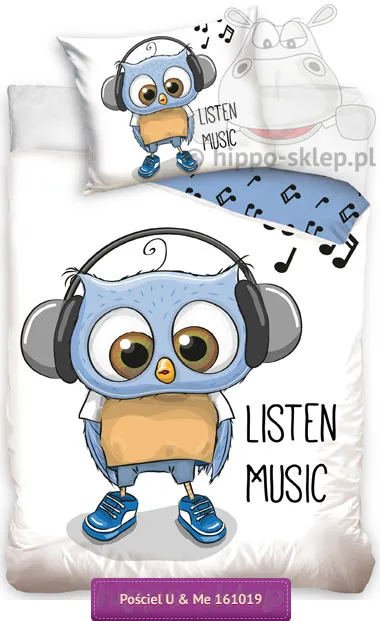 Pościel U and Me z niebieska sową 140x200 lub 160200