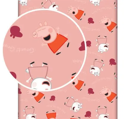 Bawełniane prześcieradło ze Świnką Peppa dla dziewczynki