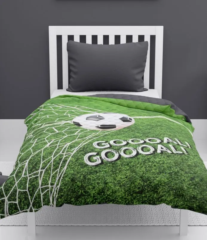 Narzuta piłkarska - boisko z piłką  170x210, zielona