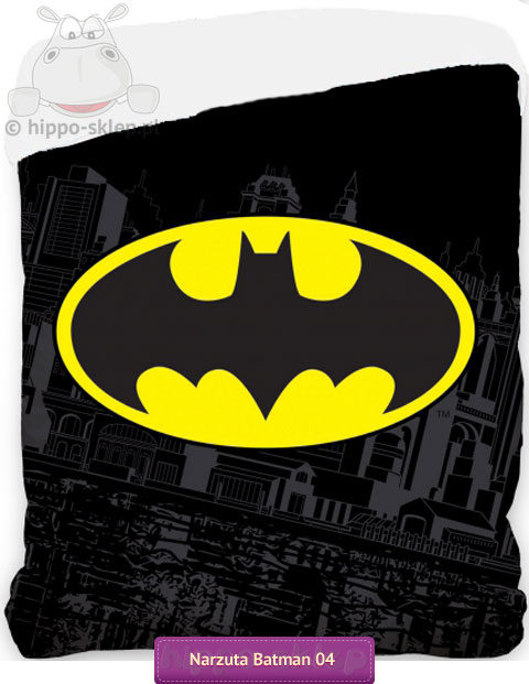Czarna narzuta ze znaczkiem Batman 150x215