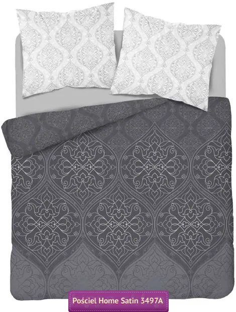 Szara pościel z satyny bawełnianej 160x200 i 150x200