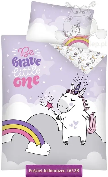 Pościel z białym jednorożcem do łóżęczek 90x120 100x135