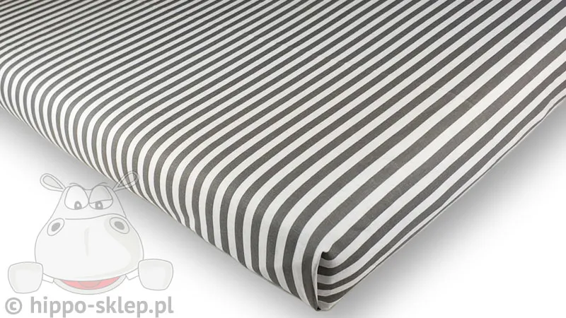 Prześcieradło w szare paski 140x200