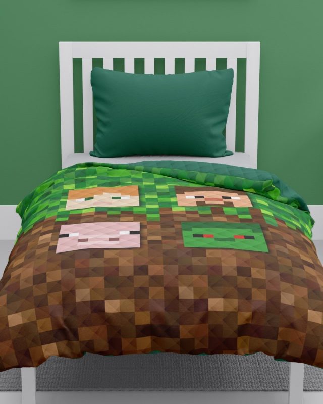 Nakrycie łóżka dziecięcego z motywem Minecraft