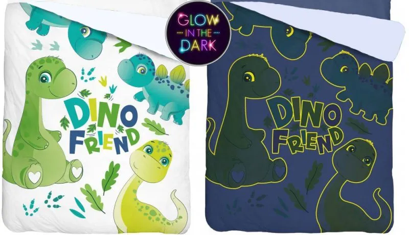 Narzuta w dinozaury z elementami świecącymi w nocy