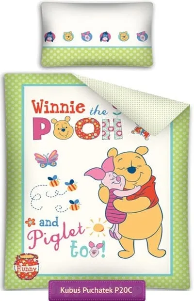 Pościel Kubuś Puchatek do łóżeczka 100x135 lub 90x130 dla dziewczynki