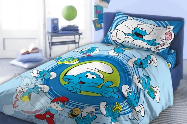 Pościel ze Smerfami 04 Faro niebieska