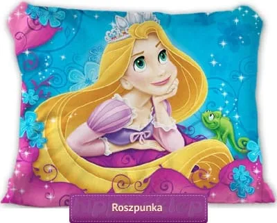 Duża poszewka z Roszpunką Księżniczki 70x80 cm niebieska