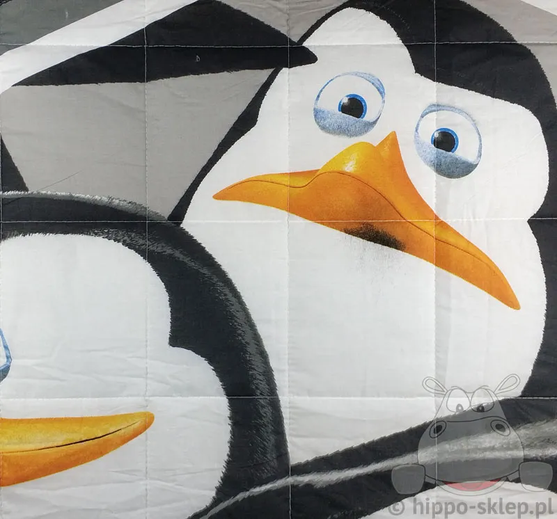 Narzuty z Pingwinami z Madagaskaru - pikowanie i nadruk