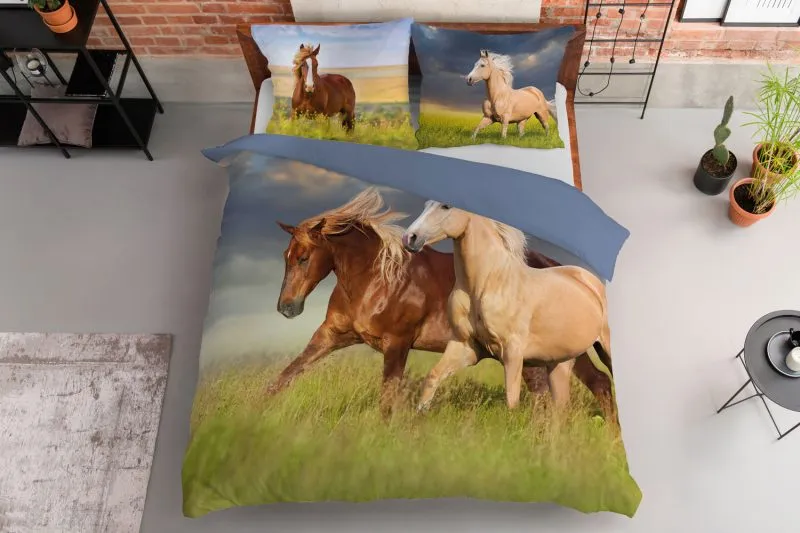 Pościel z galopującymi końmi 160x200