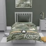 Zielona narzuta w panterkę US Army dla chłopca