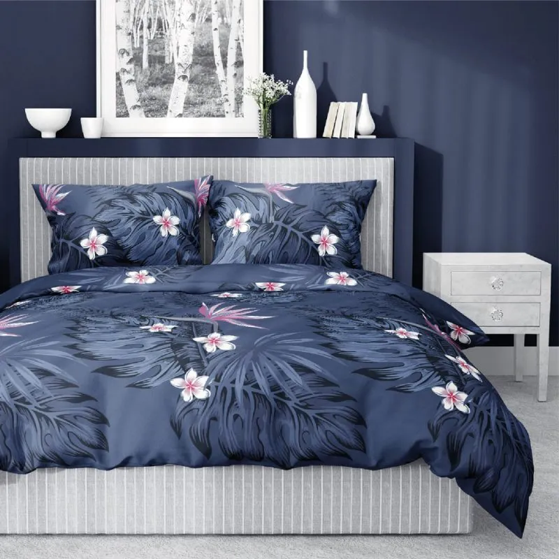 Florystyczna pościel z satyny bawełnianej 200x220 cm