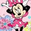 Ręcznik plażowy Myszka Minnie w kwiaty 70x140, różowy