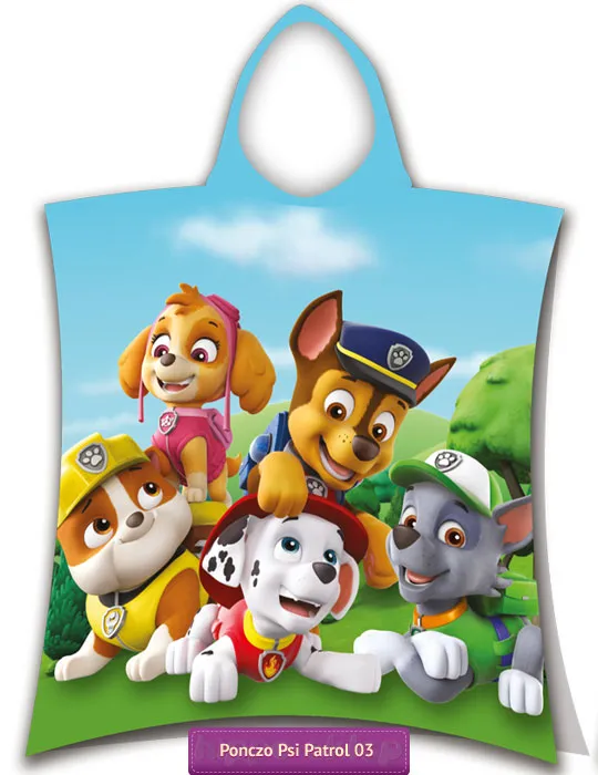 Ponczo plażowe Paw Patrol 115x50 zielone