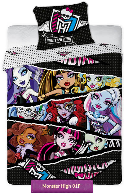 Pościel Monster High 001 komiks 140x200 cm, czarna