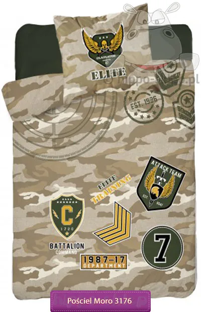 Pościel moro świeci w ciemności 140x200, brązowa