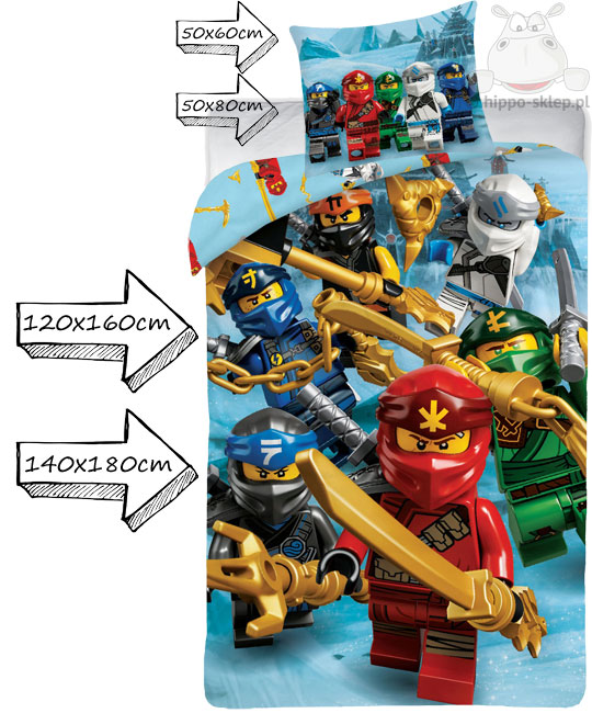 Komplet pościeli z Lego Ninjago 120x160, 140x180, niebieska