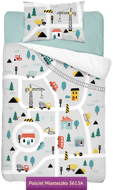 Mała pościel niemowlęca miasteczko 100x135