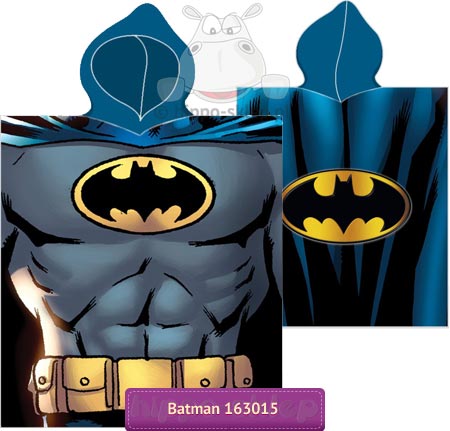Batman ponczo ręcznik dla chłopca 50x115 niebiesko czarny