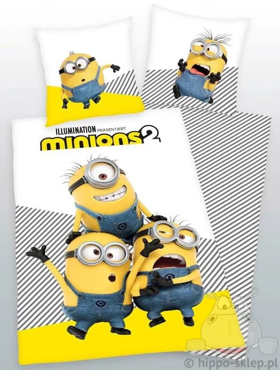 Pościel Minionki wejście Gru 150x200 dla chłopców i dziewczynek