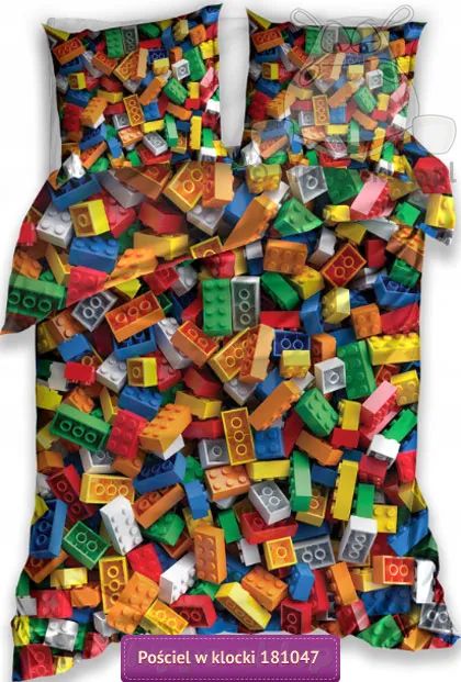 Pościel dla dzieci w kolorowe klocki 135x200, 120x180