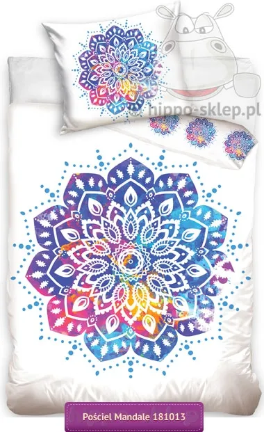 Pościel młodzieżowa mandale YNL 181013 biała Carbotex 5902689418594