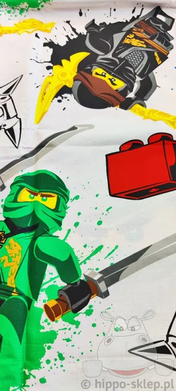 Prześcieradło Lego Ninjago 140x200 cm, białe